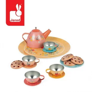 Janod Metalowy serwis do herbaty z ciasteczkami - Zabawki AGD - miniaturka - grafika 4