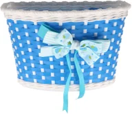 Koszyki rowerowe - Verso Kosz na kierownicę dziecinny 16-20" błękitny z kokardą - miniaturka - grafika 1