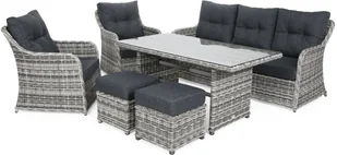 HOME &amp; GARDEN Meble ogrodowe technorattanowe Bergamo Light Grey / Grey Melange 456235 - Meble ogrodowe - miniaturka - grafika 2