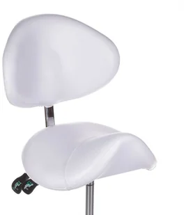 Beauty System Taboret kosmetyczny z oparciem BY-3004 biały BSBY-3004/WHITE - Krzesła i taborety kosmetyczne - miniaturka - grafika 4