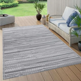 vidaXL Dywan na zewnątrz, szary, 120x180 cm, PP - Dywany zewnętrzne - miniaturka - grafika 2