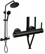 Baterie wannowe i prysznicowe - STELLMAN Bateria Natryskowa Prysznicowa z Deszczownicą UNO czarna 9125-15B - miniaturka - grafika 1