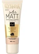 Podkłady do twarzy - Eveline Cosmetics Satin Matt Foundation matujący podkład do twarzy 104 Beige 30ml - miniaturka - grafika 1