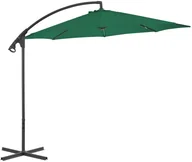 Parasole ogrodowe - vidaXL Parasol wiszący ze stalowym słupkiem, 300 cm, zielony - miniaturka - grafika 1
