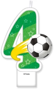 MK Świeczka cyferka Piłka Nożna 4 cztery SWI39-4 - Urodziny dla dorosłych - miniaturka - grafika 2