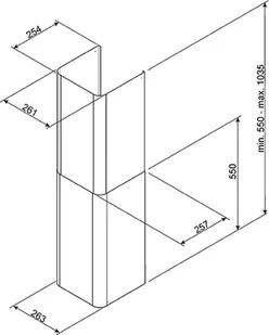 Smeg Komin KITCMNFABUJ do okapu KFAB75UJ - Akcesoria i części do okapów - miniaturka - grafika 3