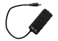 Huby USB - Akyga Hub USB Akyga AK-AD AK-AD-33 4x USB 3.0 czarny - miniaturka - grafika 1