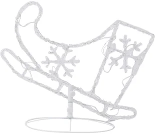 vidaXL vidaXL Świąteczne renifery z saniami akryl 260x21x87 cm ciepła biel 328509 - Ozdoby bożonarodzeniowe - miniaturka - grafika 8