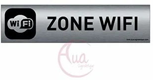 AUA SIGNALETIQUE AUA SIGNALETIQUE - Aluminiowa płyta szczotkowana AluSign DARK - 200x50 mm - Dwustronna samoprzylepna na tylnej stronie (Wifi Zone WiFi) 201309-F - Systemy ekspozycyjne i znaki informacyjne - miniaturka - grafika 8
