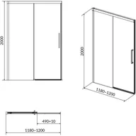 Ścianki i drzwi prysznicowe - Cersanit Cersanit Crea Drzwi prysznicowe przesuwne 120x200 cm profile chrom szkło transpartentne CleanPro S159-007 - miniaturka - grafika 1