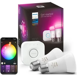 Philips Philips Hue mostek + 2x E27 9W zamiennik 75W RGBW | 929002468810 - Systemy inteligentnych domów - miniaturka - grafika 2