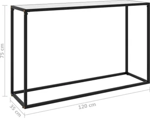 VidaXL Lumarko Stolik konsolowy, biały, 120x35x75 cm, szkło hartowane 322817 VidaXL - Ławy i stoliki kawowe - miniaturka - grafika 6