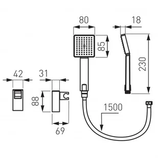 Ferro AMIGO VERDELINE U190VL-B - Zestawy prysznicowe - miniaturka - grafika 2