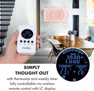 Klarstein Klarstein Wonderwall Air Infinite, grzejnik promiennikowy na podczerwień, 90 x 60 cm, 580 W, montaż ścienny, FB, białyKlarstein ACO10-WdwlAirInfnt58 - Ogrzewanie przenośne - miniaturka - grafika 8