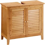 Szafki łazienkowe - Relaxdays , szafka pod umywalkę z drzwiczkami wachlarzowymi, z bambusa, wys. x szer. x głęb.: ok. 60 x 67 x 30 cm, szafka pod umywalkę, z drewna, z 2 drzwi wachlarzowych, naturalna 10019203 - miniaturka - grafika 1