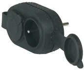 Przedłużacze i rozgałęźniki - Legrand Rozgałęźnik 2x2P Z/U IP44 czarny - miniaturka - grafika 1