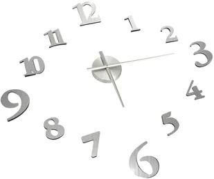 VidaXL Lumarko Zegar ścienny 3D, nowoczesny design, srebrny, 100 cm, XXL 325158 VidaXL - Zegary - miniaturka - grafika 3