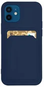 Etui i futerały do telefonów - Hurtel Card Case silikonowe etui portfel z kieszonką na kartę dokumenty do Samsung Galaxy S21 Ultra 5G granatowy - miniaturka - grafika 1