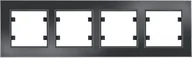 Klawisze i ramki - Schneider LUMINA-PASSION-Ramka-4-krotna-pozioma-szkło-czarne WL9241 - miniaturka - grafika 1