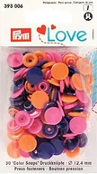 Akcesoria i części do maszyn do szycia - Prym 393006 Color Snaps zatrzaski Love 12,4 MM Pomarańczowy/różowy/fioletowy, 30 sztuki * * * Proszę zwrócić uwagę na opis produktu * * * * * * * * * * * * * * * * * * * * * - miniaturka - grafika 1