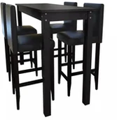 Ławy i stoliki kawowe - vidaXL Stolik barowy z 4 krzesami, kolor czarny - miniaturka - grafika 1