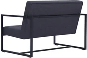 Sofy i kanapy - vidaXL vidaXL 2-osobowa sofa z podłokietnikami, ciemnoszara, stal i tkanina - miniaturka - grafika 1
