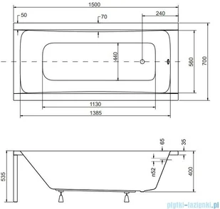 Besco Optima 150x70cm - Wanny - miniaturka - grafika 2