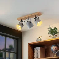 Lampy sufitowe - Lindby Adalin lampa sufitowa, 3-punktowa, szara - miniaturka - grafika 1