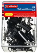 Artykuły biurowe - Herlitz 10411155 uniwersalne klamry do dokumentów, 24 szt., 32 mm, kolor: czarny 10411155 - miniaturka - grafika 1