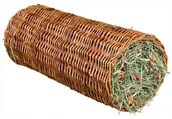 Akcesoria dla gryzoni - Trixie Tunel wiklinowy z sianem dla świnki morskiej 15 × 33 cm 110 g - miniaturka - grafika 1