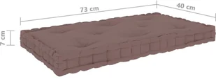 VidaXL Lumarko Poduszka na podłogę lub paletę, taupe, 73x40x7 cm, bawełna 324686 VidaXL - Poduszki na krzesła - miniaturka - grafika 6