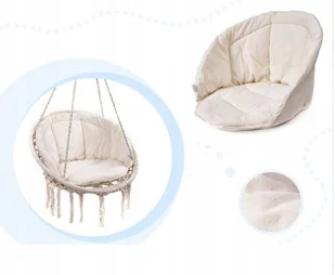 Huśtawka fotel bocianie gniazdo ecru XL z poduszką - Fotele i krzesła ogrodowe - miniaturka - grafika 6