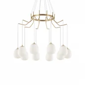 Lampy sufitowe - Ideal Lux Żyrandol Karousel SP10 206394 lampa wisząca w kolorze mosiężnym 206394 - miniaturka - grafika 1