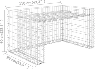 Vida Podwyższona donica gabionowa drut stalowy 110x80x60 cm V-145655 - Donice - miniaturka - grafika 7