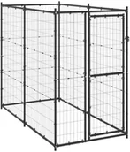 Budy dla psów - shumee Zewnętrzny kojec dla psa stalowy 110x220x180 cm - miniaturka - grafika 1