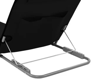 vidaXL Składane maty plażowe, 2 szt., tkanina, czarne - Leżaki ogrodowe - miniaturka - grafika 5