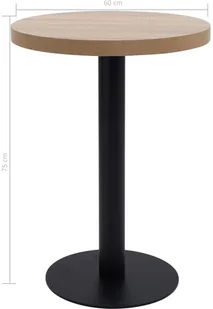 vidaXL Stolik bistro, jasnobrązowy, 60 cm, MDF - Stoły - miniaturka - grafika 8