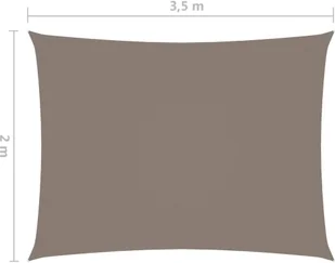 vidaXL Prostokątny żagiel ogrodowy, tkanina Oxford, 2x3,5 m, taupe 135421 - Parasole ogrodowe - miniaturka - grafika 6