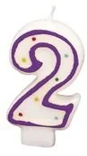 AMSCAN Świeczka cyferka w kropki nr 2 - Kinder party - miniaturka - grafika 5