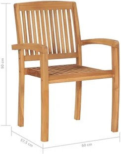 vidaXL Sztaplowane krzesła ogrodowe z poduszkami, 6 szt., tekowe! 3073235 - Fotele i krzesła ogrodowe - miniaturka - grafika 12