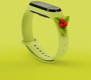 Braders Strap Xmas opaska do Xiaomi Mi Band 6 / Mi Band 5 silikonowy pasek bransoletka zielony (jemioła) - Akcesoria do smartwatchy - miniaturka - grafika 2