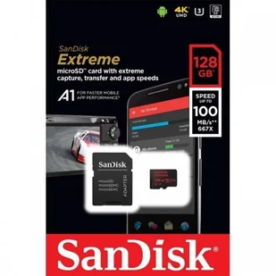 SanDisk MicroSDXC 128 GB Extreme 100MB/s A1 C10 V30 UHS-I U3 + SD Adapter + Rescue Pro Deluxe (173422) - Karty pamięci - miniaturka - grafika 3