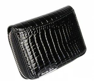 Jennifer Jones Portfel Skórzany Bułeczka Mini Skóra Licowa Lakierowana Suwak 5262-2 11 x 8 x 3 [cm] - Portfele - miniaturka - grafika 7