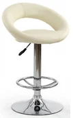 Taborety i hokery - Kremowy Kuchenny Hoker Obrotowy Z Oparciem L2-Z48 - miniaturka - grafika 1