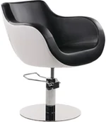 Meble fryzjerskie - Ayala Fotel fryzjerski Thomas biało - czarny baza dysk - miniaturka - grafika 1