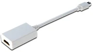Adaptery i przejściówki - Digitus DB 340404 001, w, 0,15 m, Mini DP wtyk do gniazda HDMI typu A kabel DisplayPort Adapter, biały DB-340404-001-W - miniaturka - grafika 1