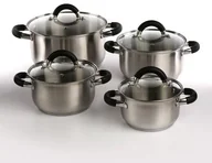 Zestawy garnków i patelni - ALTOMDESIGN VITO COLOR BLACK KOMPLET GARNKÓW NIERDZEWNYCH 8 ELEMENTÓW zakupy dla domu i biura! 020404446 - miniaturka - grafika 1