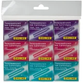 Naboje i atramenty - Online Schreibgeräte ONLINE 17032  pióro, wkłady atramentowe, 3 X turkusowy/różowy/fioletowy 17032 - miniaturka - grafika 1