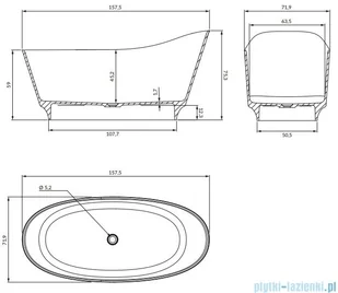 Omnires Neo M+ wanna wolnostojąca 158x72 cm biały mat NEO158SWWBM | - Wanny - miniaturka - grafika 2
