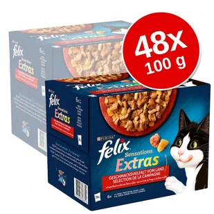 Purina Felix Megapakiet Sensations Extras w galarecie, 48 x 85 g - Mięsna różnorodność - Mokra karma dla kotów - miniaturka - grafika 2